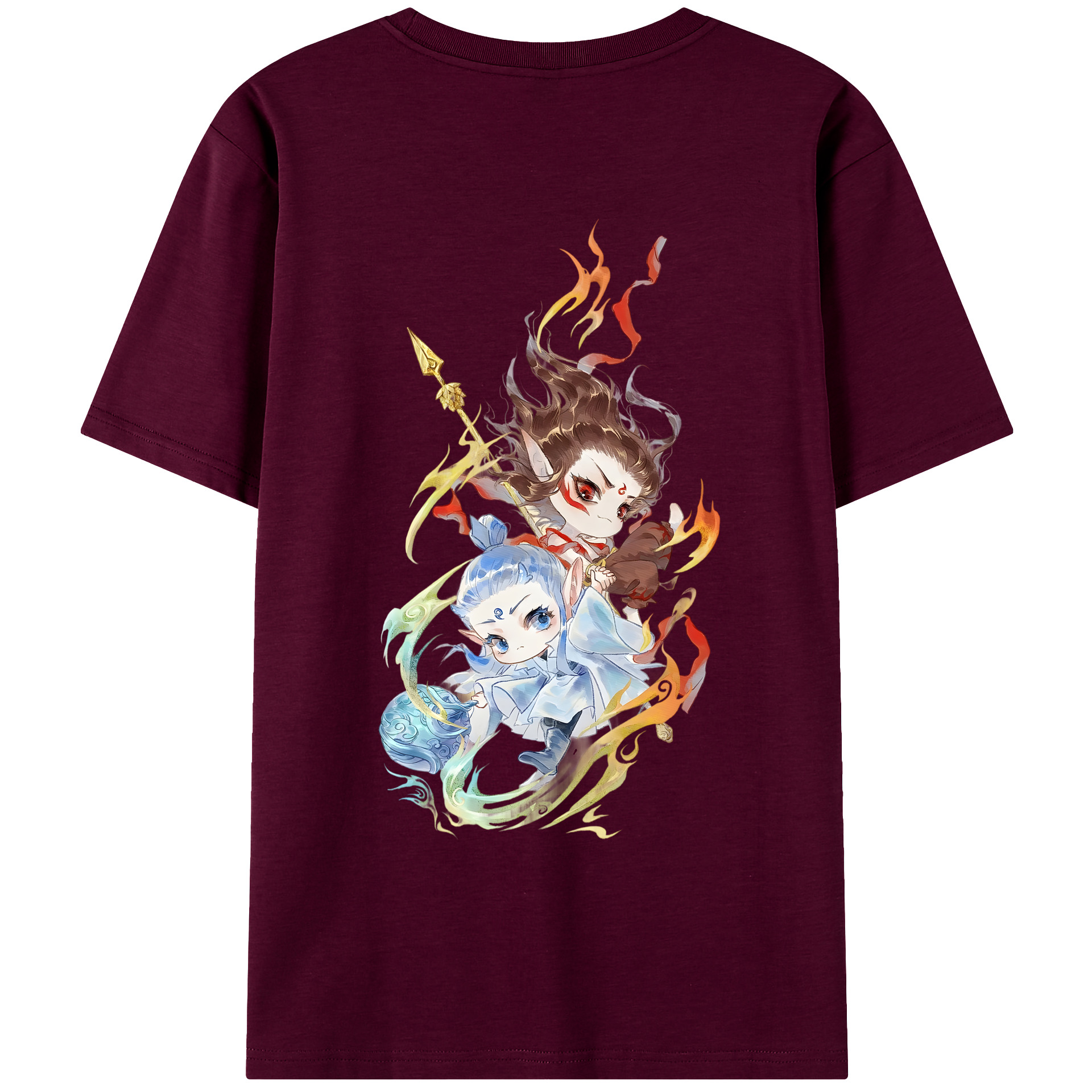 （画像用） Ne Zha 2 ナタ 魔童の大暴れ レディース半袖Tシャツ(バックプリント)